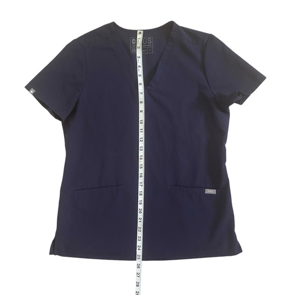 Figs Casma Three-Pocket Navy Blue V-Neck Scrub Top Sz Small PO# 1557 - Picture 10 of 11
